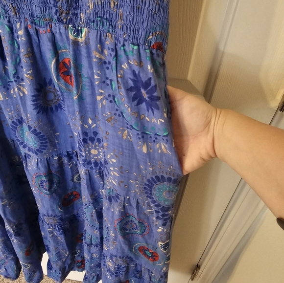 THML Maven Smocked Flutter Sleeve Maxi Dress Size L - Picture 4 of 6